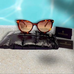 Moncler Sunglasses Havana Gradient Cat Eye Sunglasses